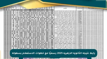 رابط نتيجة الثانوية الأزهرية 2025 رسميًا مع خطوات الاستعلام بسهولة